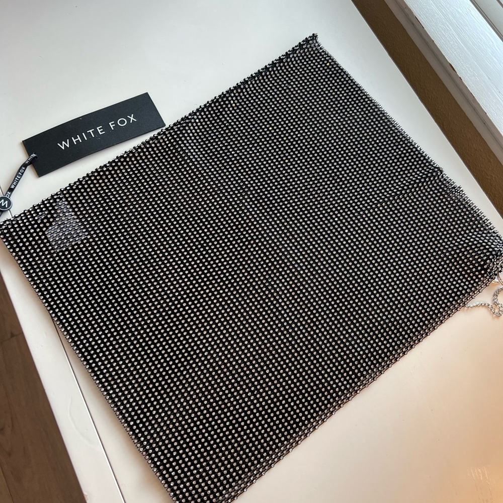 White Fox Black Rhinestone Mini Skirt in size 0/Xsmall!